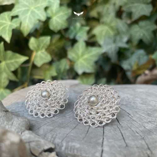 Aretes girasol de plata 950 Michaelle Butrica